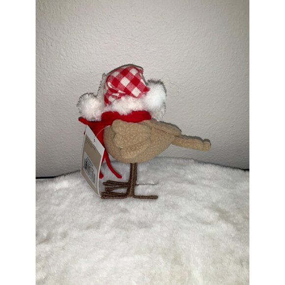 Northlight NEW  Standing Christmas Holiday Beige Bird with Red Scarf - Picture 4 of 4